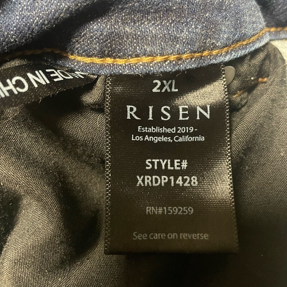Risen High Rise Distressed Straight Jeans Women's 2XL - Picture 4 of 8